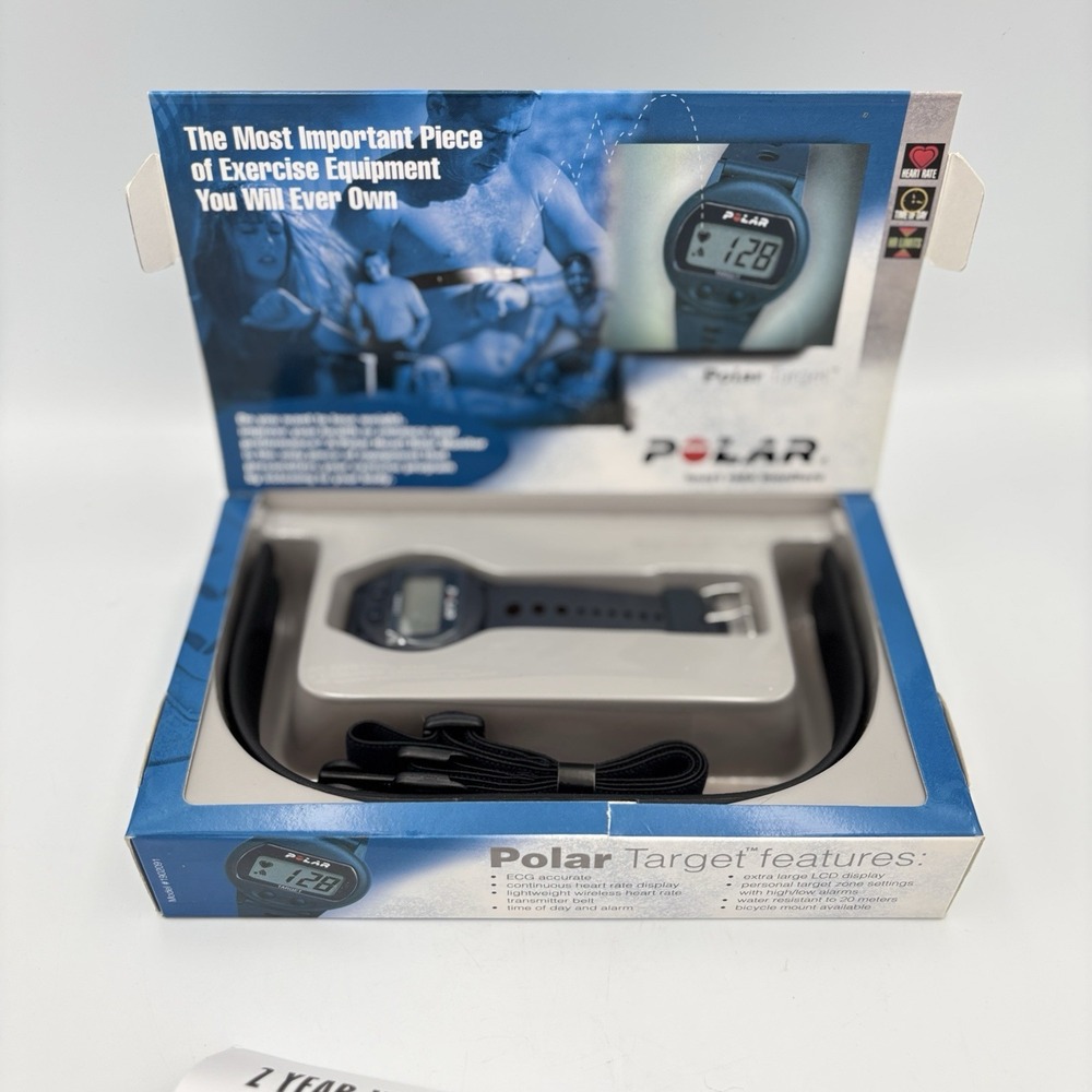 Polar Target Heart Rate Monitor Never Used Wristwatch & Chest Strap No Batteries